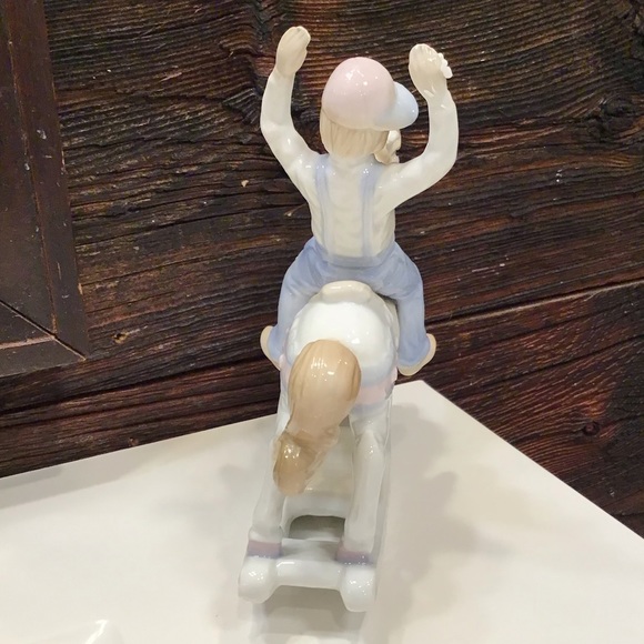 Paul Sebastian Porcelain Figurine Vintage 1991 Boy on Rocking Horse - Picture 4 of 11